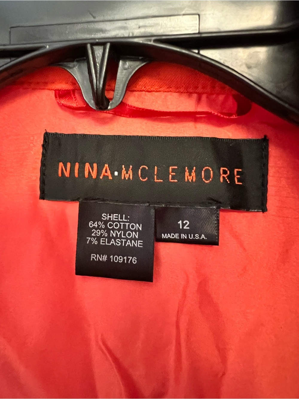 Nina Leonard Bright Orange Tailored Blazer - Picture 6 of 7